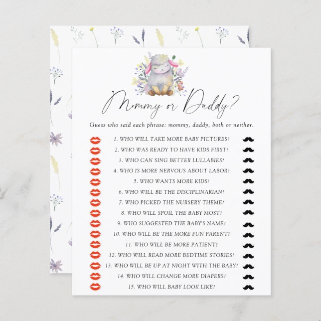 Carneiro - mamãe ou chá de fraldas (Frente/Verso)