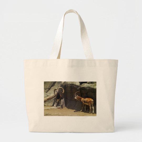 Carneiros selvagens de Mouflon que riscam 1 Bolsa Tote Grande
