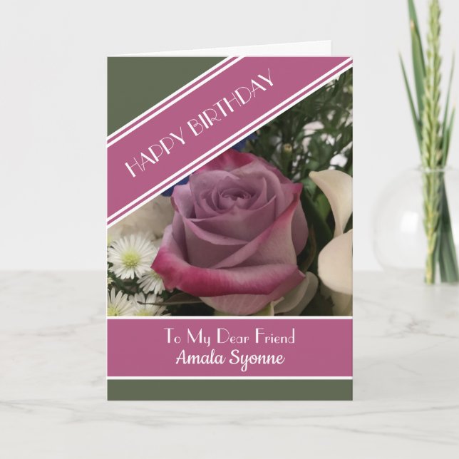 Caro cartão de aniversário personalizado Amigo (Frente)