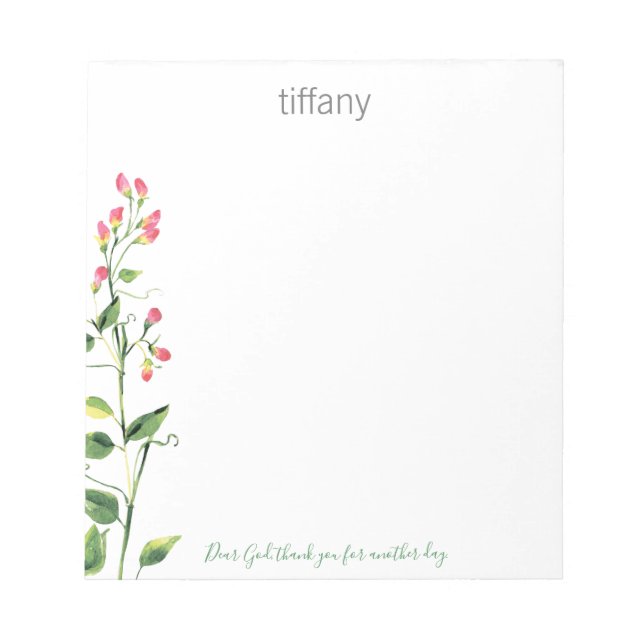 Caro Deus, obrigado seu Bloco de Notas Floral (Frente)