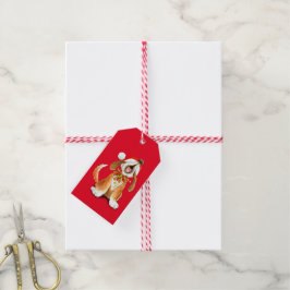 Carol de Natal cantando etiqueta de presente de ca