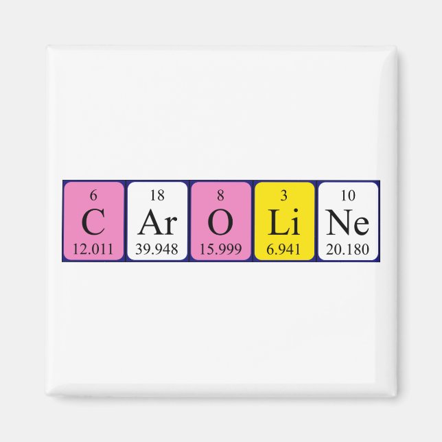 Caroline imã de mesa periódica (Frente)