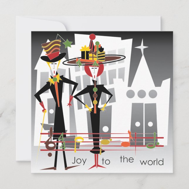 Carols de Natal Cartão de Alegria/Convite (Frente)