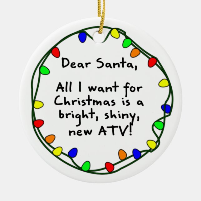 Caros enfeites de natal do papai noel ATV (Frente)