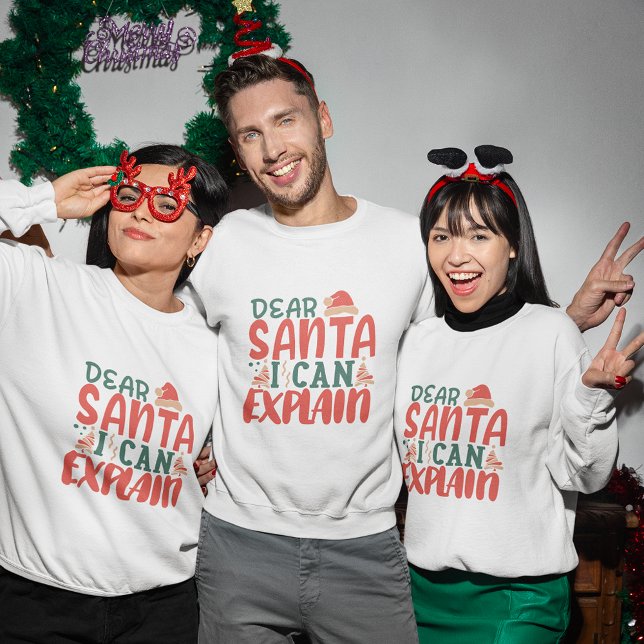 Caros Papais noeis, posso explicar a camiseta de n (Dear Santa i can explain christmas sweatshirt)