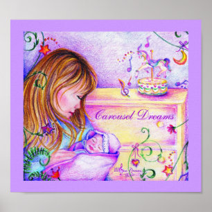 Carousel Dreams 14" x 11 " Poster de valor (Matte)