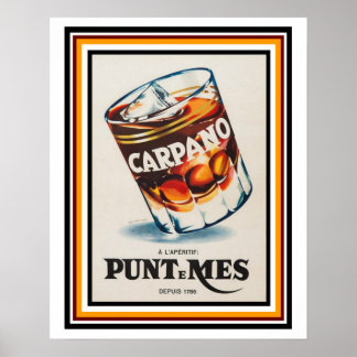 Carpano L'apertif Vintage Anúncio francês Poster 1