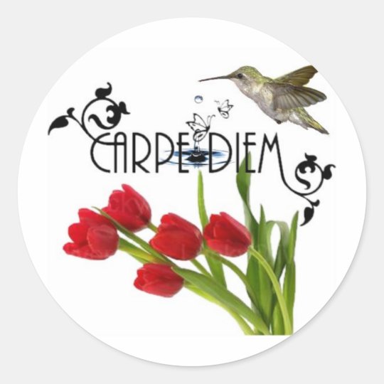 carpe diem adesivo redondo