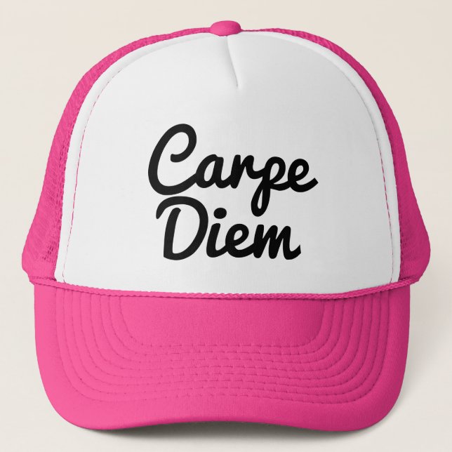 Carpe Diem aproveite o dia boné de caminhão cor pe (Frente)