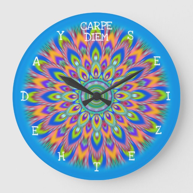 Carpe Diem aproveite o dia do relógio de Mandala. (Frente)