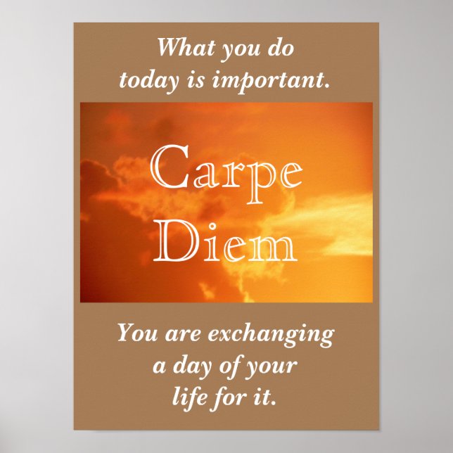 Carpe Diem - Aproveite o dia - impressão de arte (Frente)