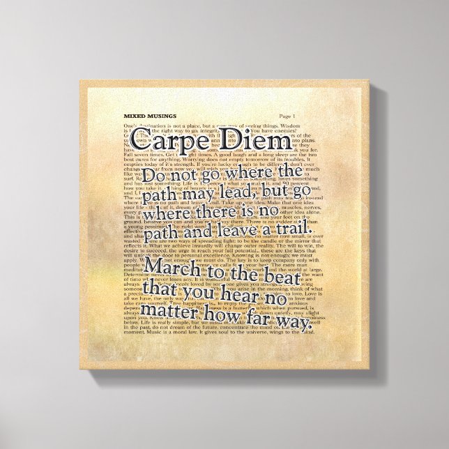 Carpe Diem e Mais — Canvas de Arte Impressão (Frente)