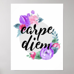 Carpe Diem - Flor - Poster branco