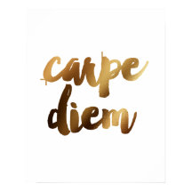 "Carpe Diem" Poster de citação motivacional Dourad
