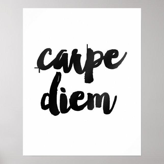 "Carpe Diem" Poster de citação motivacional Dourad (Frente)