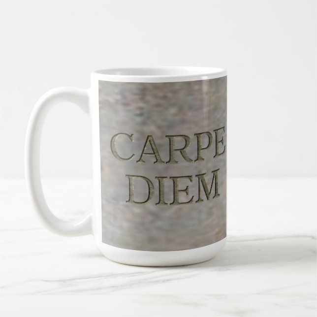 Carpe Diem Stone White caneca (Esquerda)