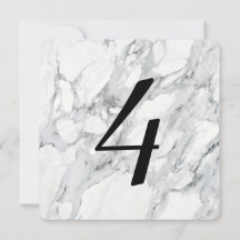 Carrara Marble Table Number Cards Faux Convites