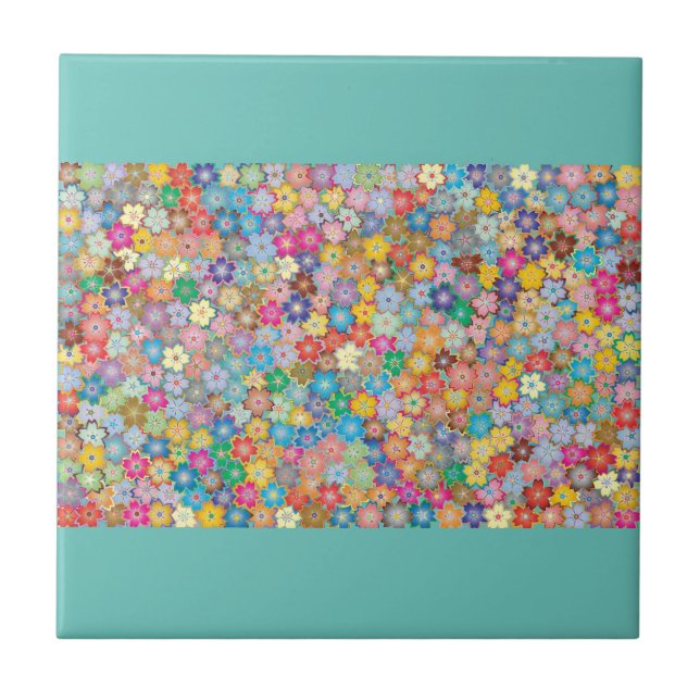 CARREAU EN CÉRAMIQUE FLORAL (Frente)