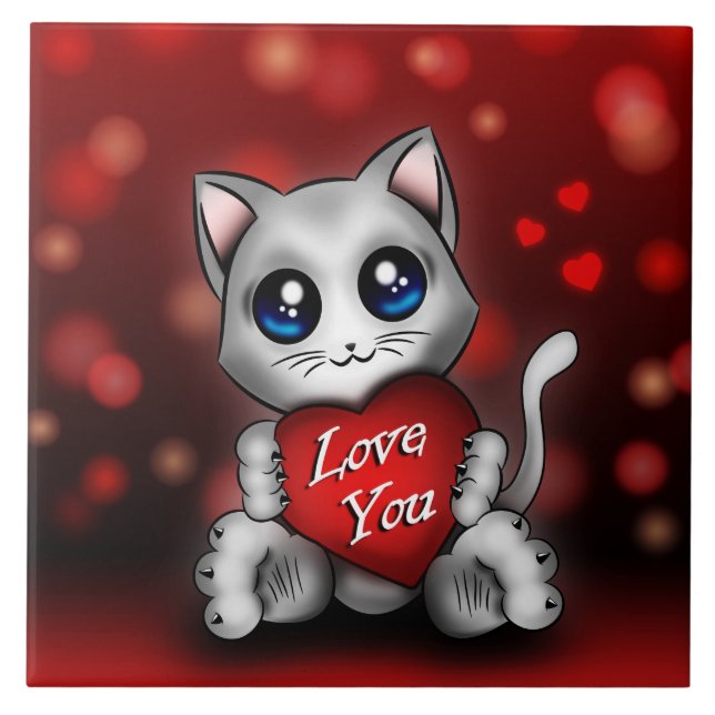Carreau Le chaton t'aime (Frente)
