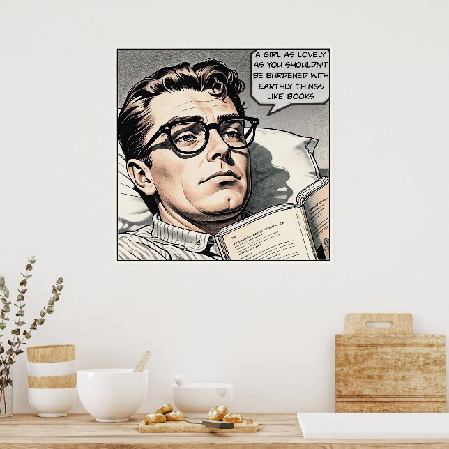 Carregado com Livros de 1950, Romance Comic Poster (Cozinha)