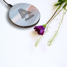 Carregador sem fio inicial monograma abstrato past