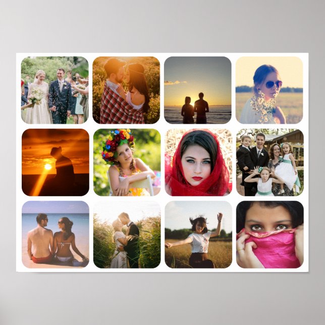 Carregar doze fotos poster de fundo branco (Frente)