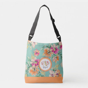 Carregar Seu Nome Em Flores: Bolsa Floral com Mono