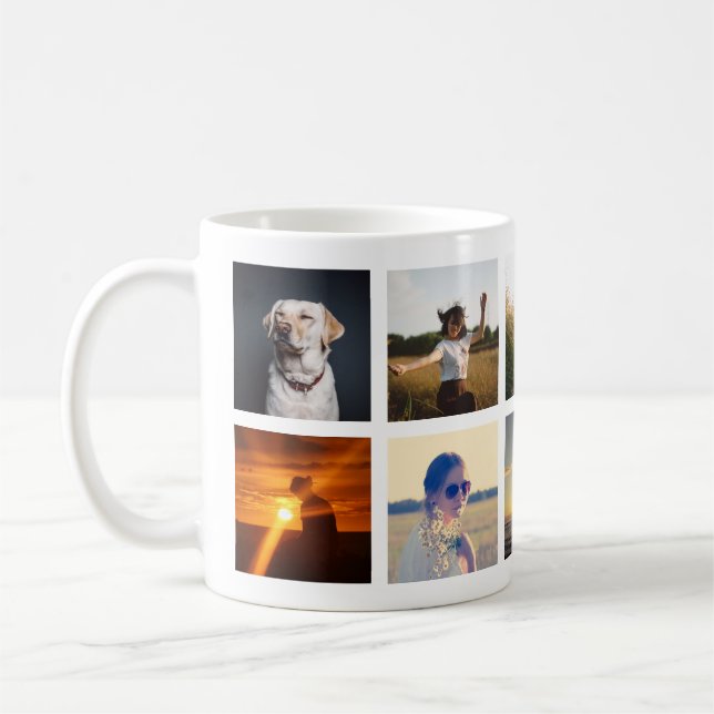 Carregue sua caneca de café fotográfica (Esquerda)