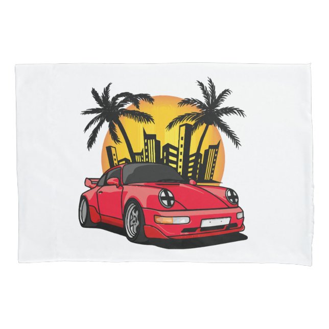 Carrera Clássico Vermelho no Pôr do Sol da Cidade (Frente)