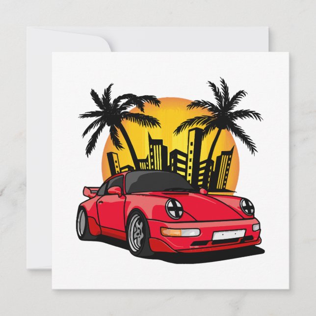 Carrera Clássico Vermelho no Pôr do Sol da Cidade (Frente)
