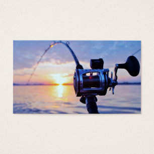 Carretel da pesca no por do sol