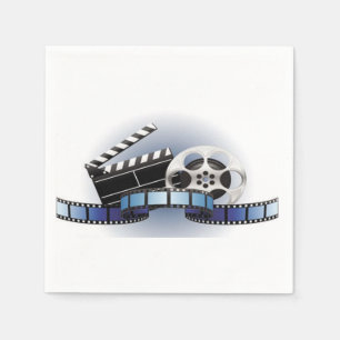 Carretel do filme e guardanapo de papel de