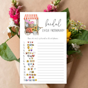 Carrinho de flores - picário emoji de chá de panel