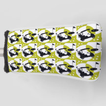 Carrinho de golfe, clubes e verdes