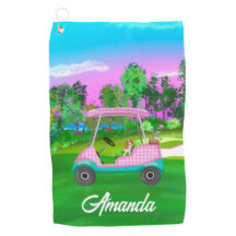 Carrinho de Golfe Com Cavalier King Charles Fofo e