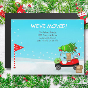 Carrinho de Golfe de Natal Com Caixas em Movimento