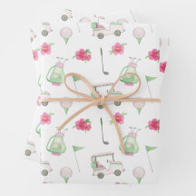 Carrinho de Golfe Rosa e Verde