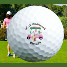 Carrinho de Golfe Único Melhor Avó Monograma Nome