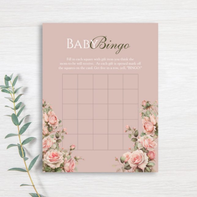 Carrinho de Princesa Rosas Vintage Bingo de Bebê (Criador carregado)