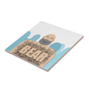 Carrinho estilizado do homem urso careca musculoso