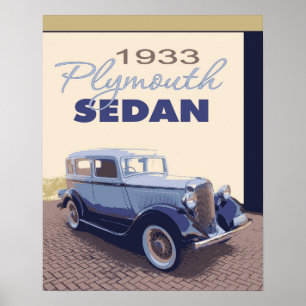 Carro 1933 antigo do sedan do poster 16x20