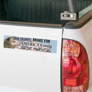 Carro Adesivo de Gambá - Eu freio para o único nativo da