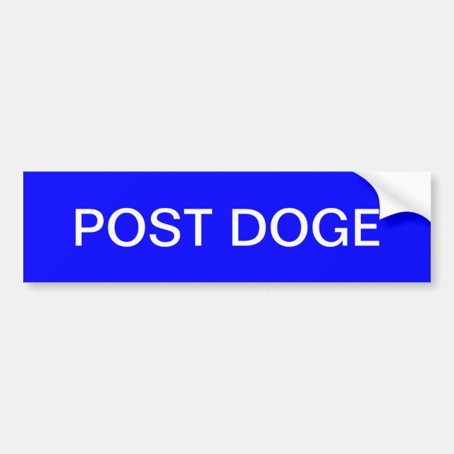 Carro Adesivo para para-choque DOGE (azul/branco) (Frente)