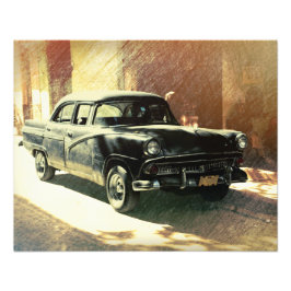 Carro americano em Havana, impressão de foto em Cu