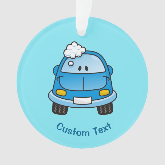Carro azul com ornamento de bolhas (Frente)