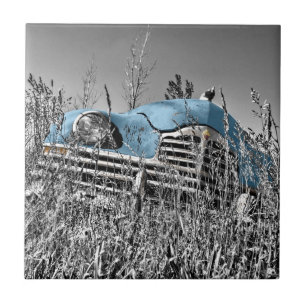 carro azul vintage