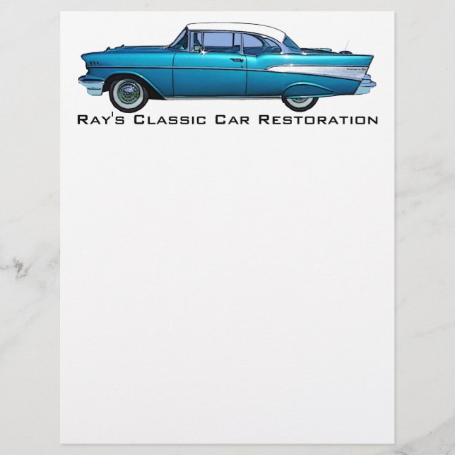 Carro clássico, 1957 Chevy BelAire, cabeça de letr (Frente)