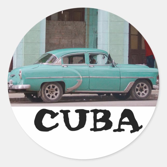 Carro clássico Cuba havana adesivo (Frente)