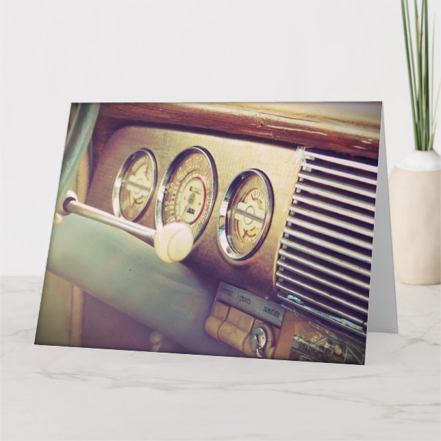Carro Clássico de "Ignição" - Grande Cartão (Frente)