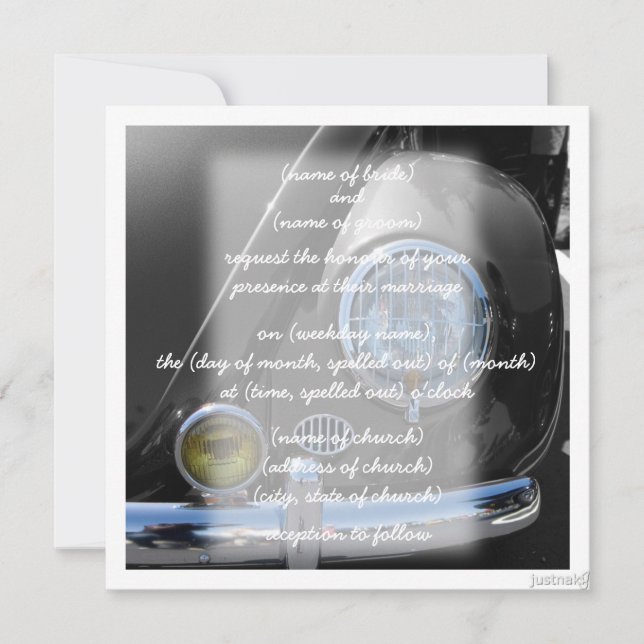 carro clássico v Convite (Frente)